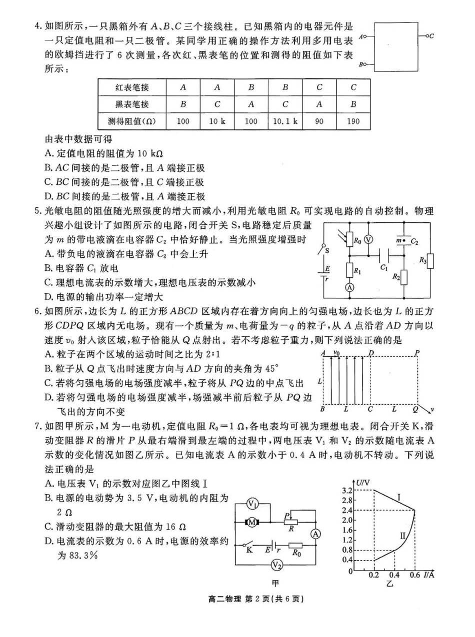 物理试题卷【黑吉辽蒙卷】【高二】辽宁省点石联考2025-2026学年上学期高二年级10月份联合考试.pdf_第2页