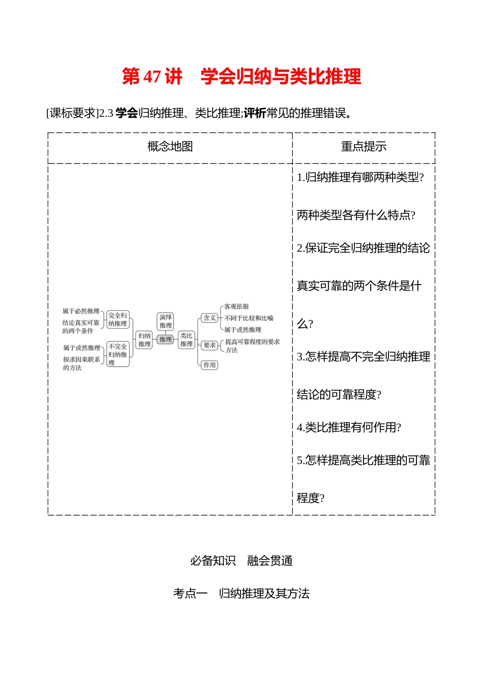 选择性必修3第二单元第47讲学会归纳与类比推理.docx_第1页