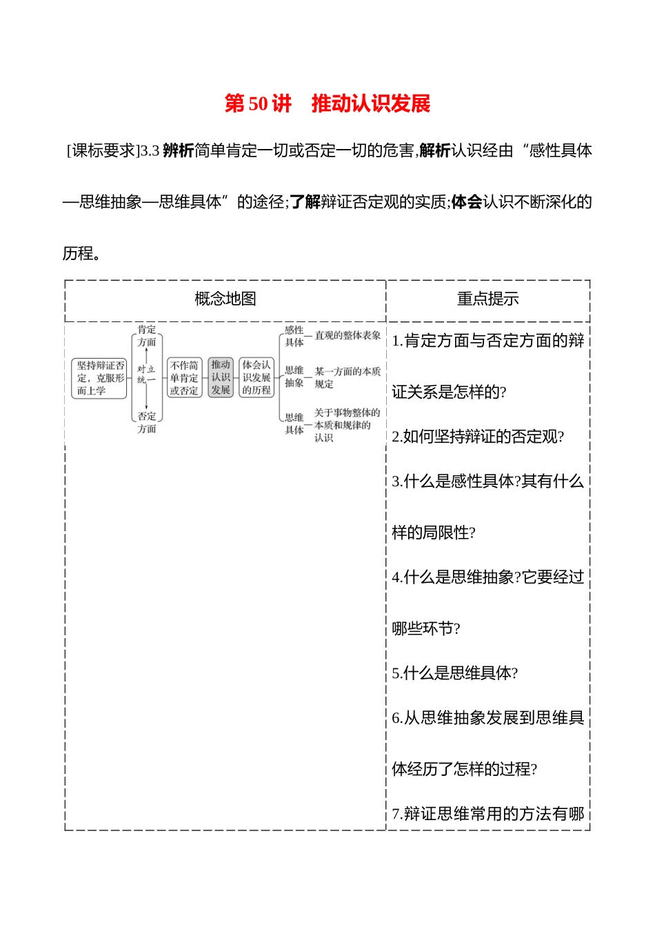 选择性必修3第三单元第50讲推动认识发展(含综合探究).docx_第1页