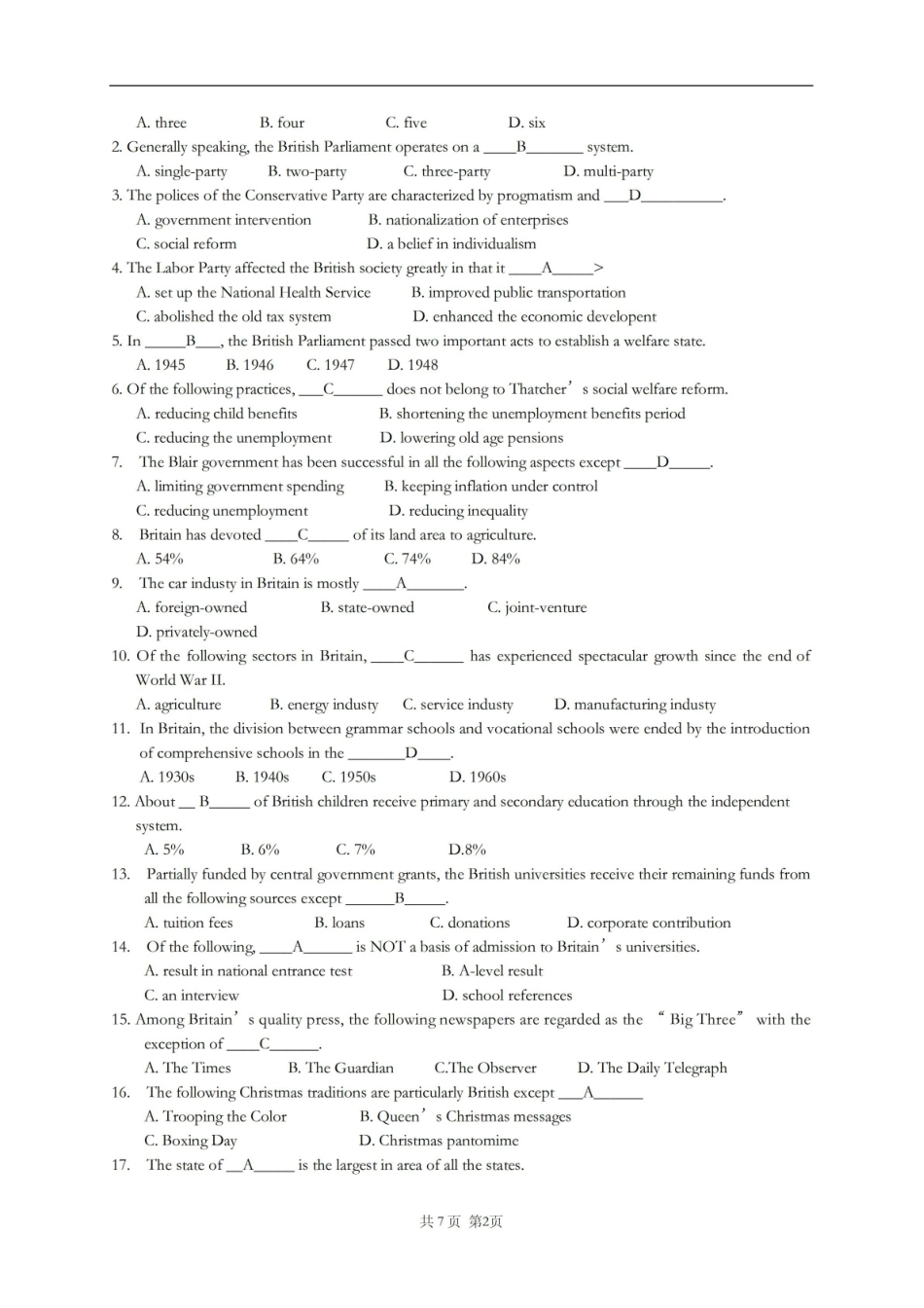 英语国家概况复习题 .pdf_第2页