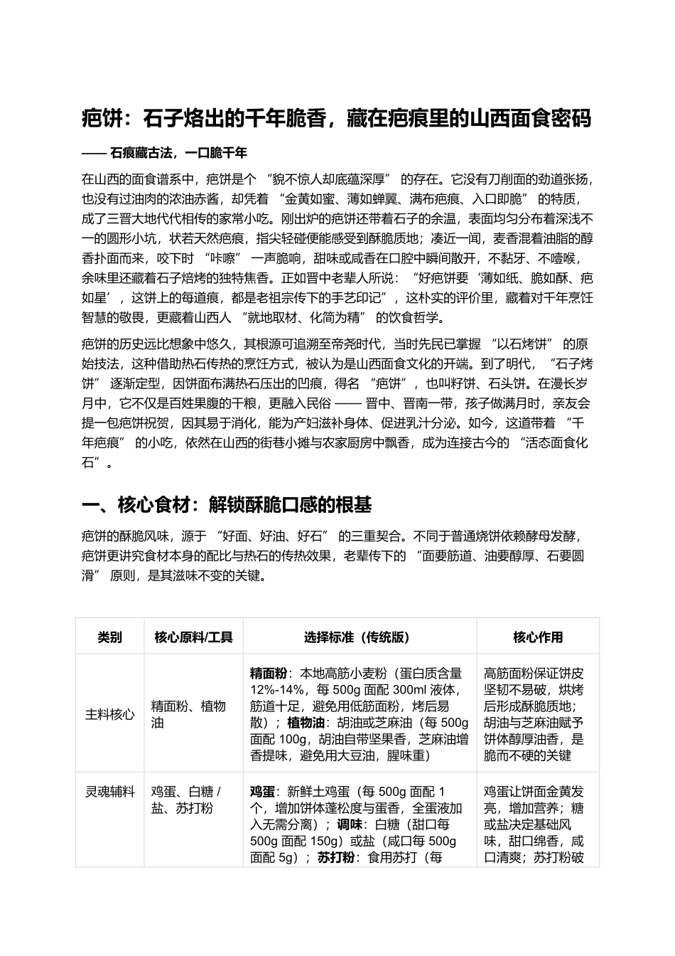 疤饼：石子烙出的千年脆香，藏在疤痕里的山西面食密码.docx_第1页