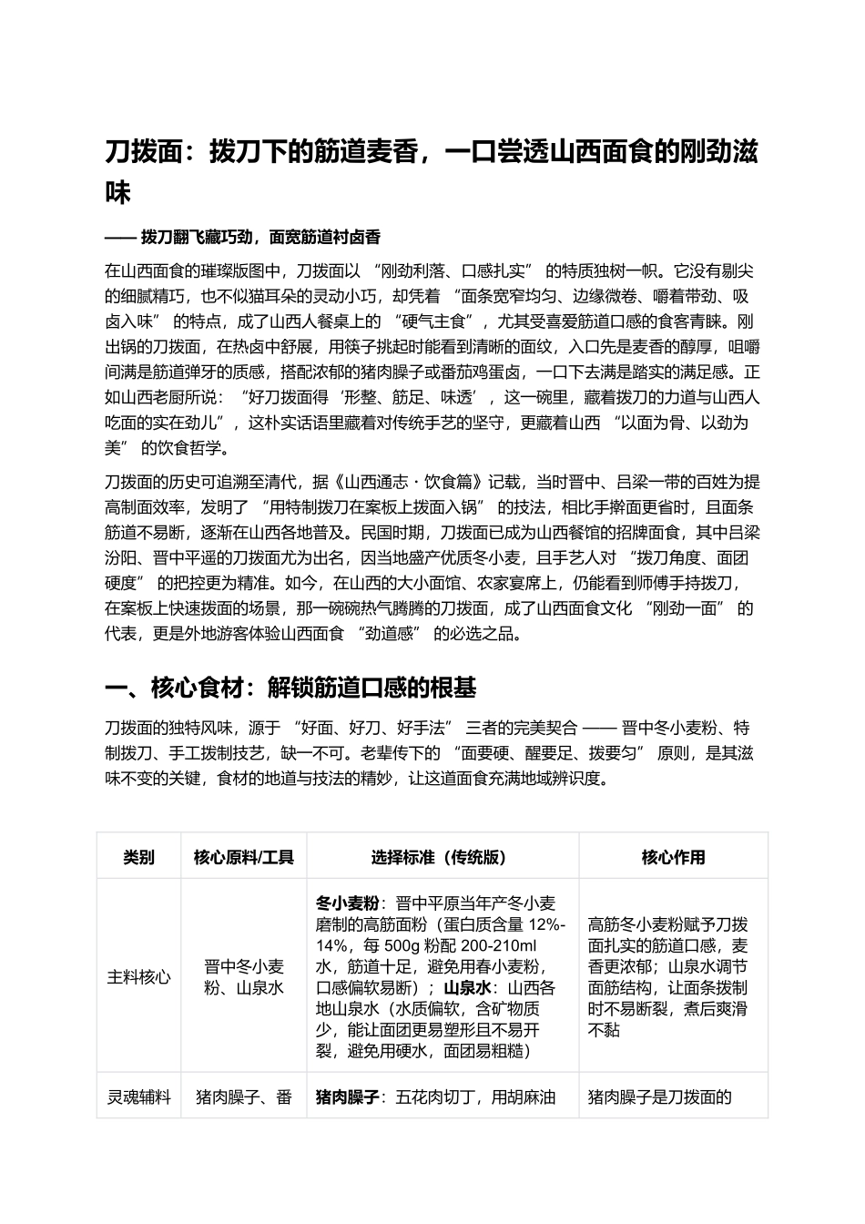 刀拨面:拨刀下的筋道麦香,一口尝透山西面食的刚劲滋味.docx_第1页
