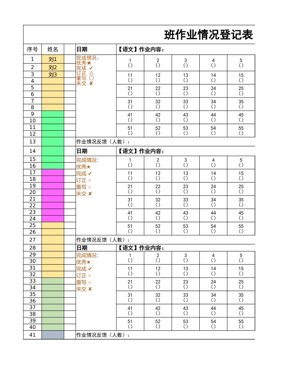 28-作业情况登记表（定制.xlsx_第1页