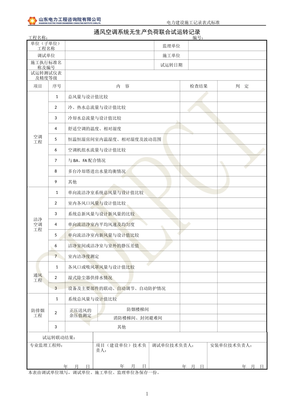 1.12.23通风空调系统无生产负荷联合试运转记录.doc_第1页