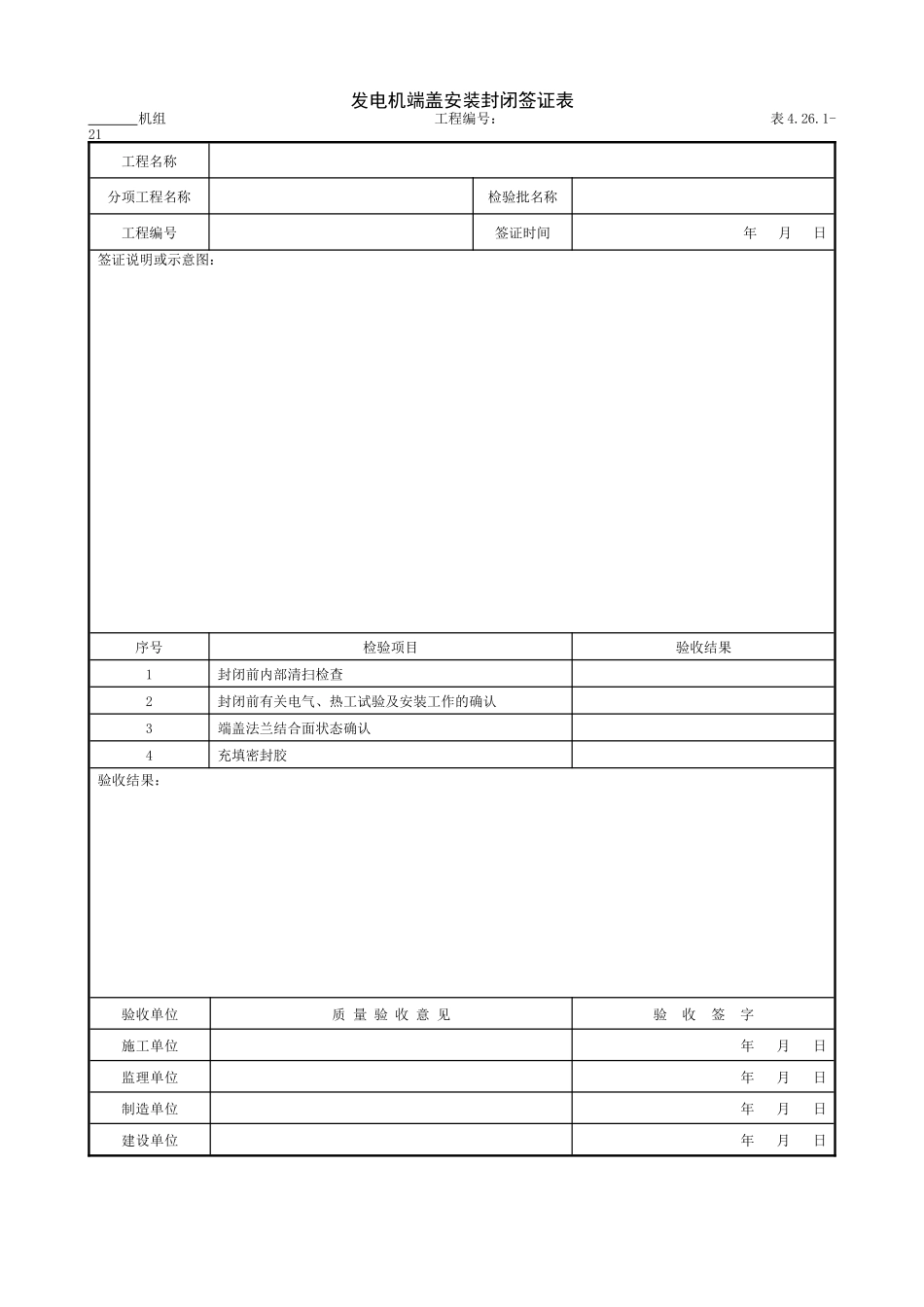 3.2.21发电机端盖安装封闭签证表.doc_第1页