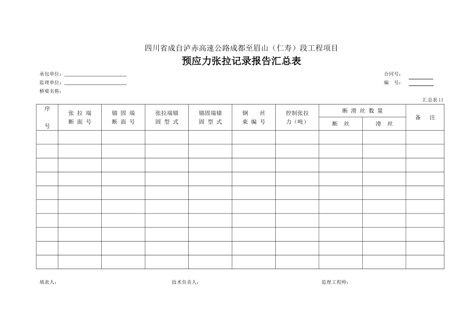 11 预应力张拉汇总表.doc_第1页