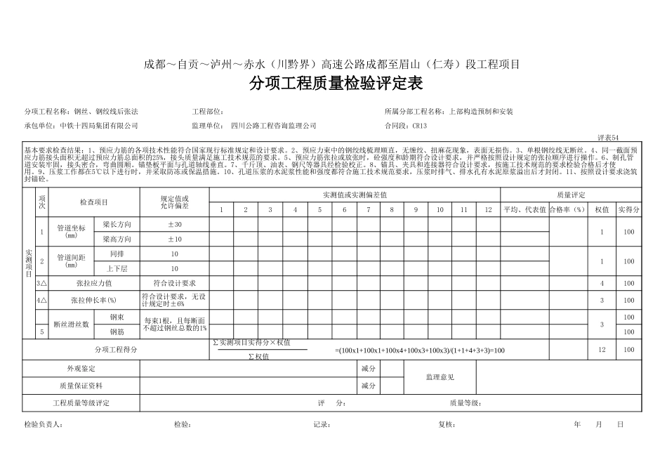 16 安装 后张法评定(评表54.xls_第1页