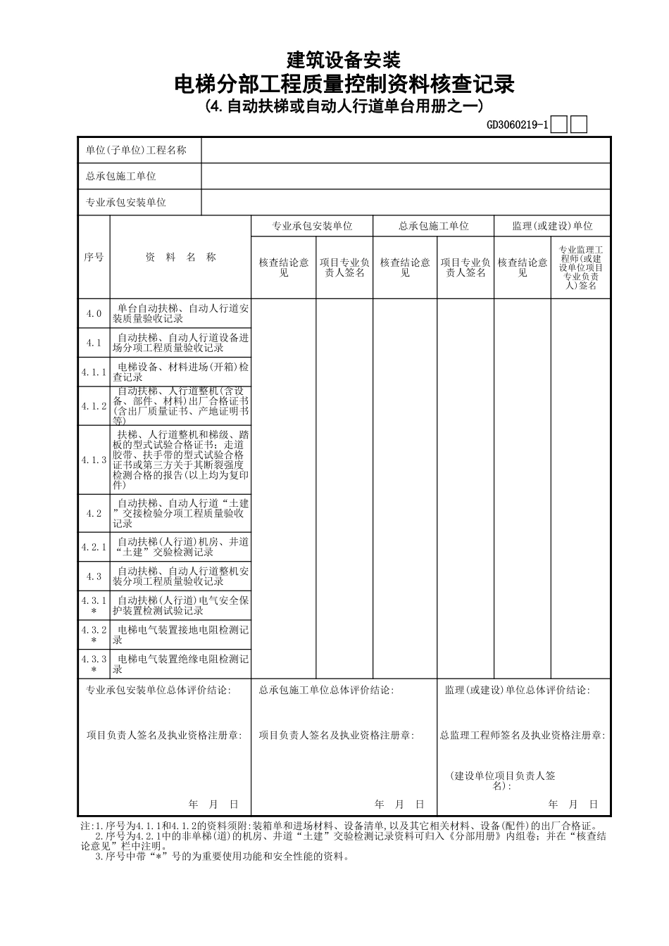 19自动扶梯或自动人行道单台用册之1GD3060219.xls_第1页