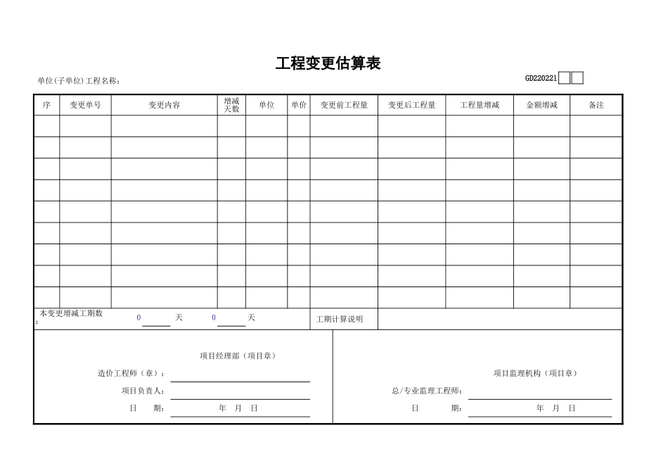 21工程变更估算表GD220221.xls_第1页