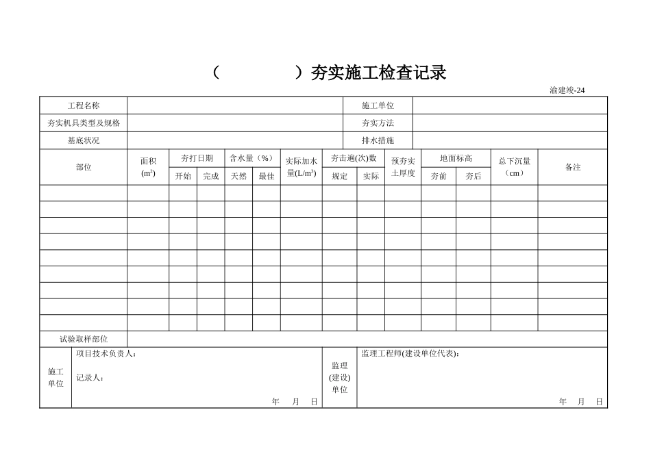 24 （  ）夯实施工检查记录.doc_第1页