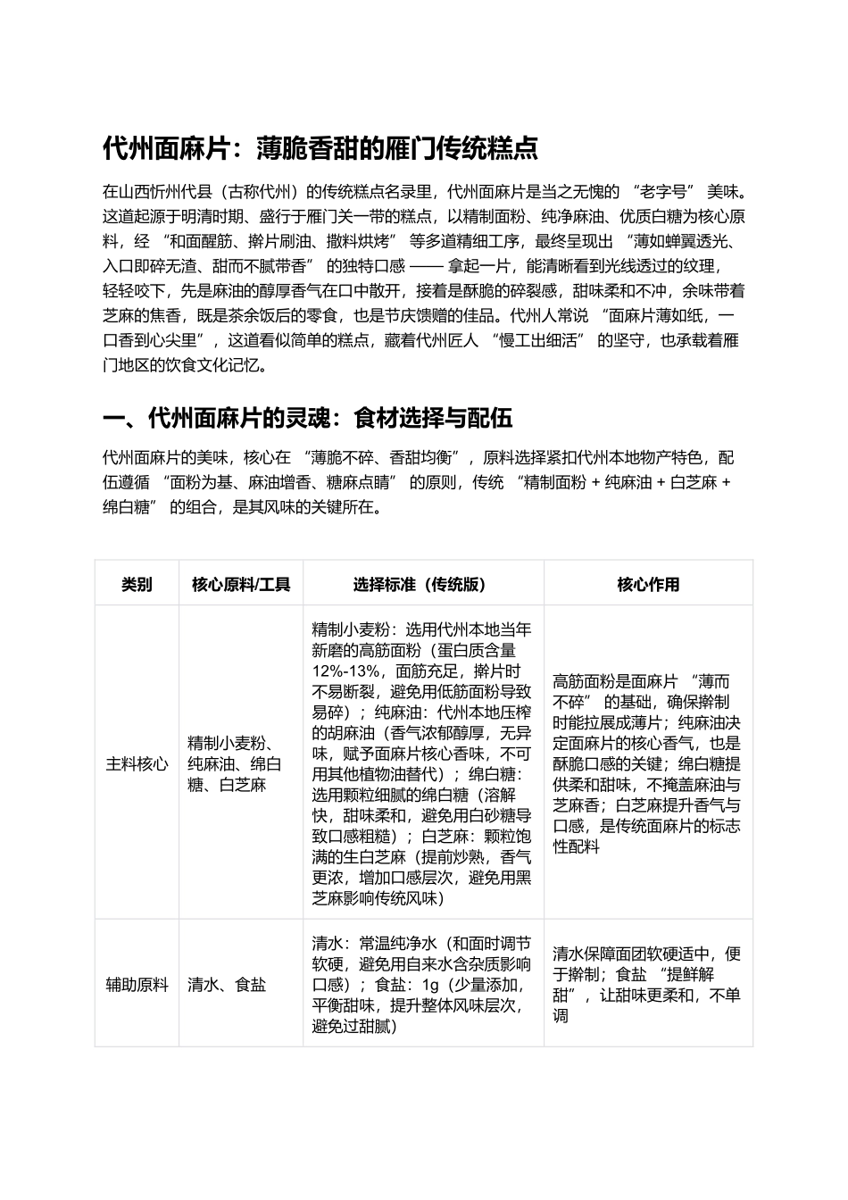 代州面麻片：薄脆香甜的雁门传统糕点.docx_第1页