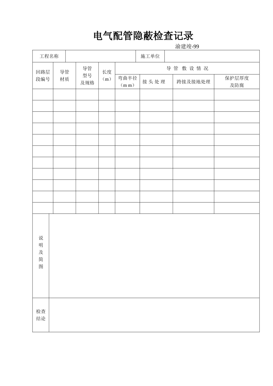 99 电气配管隐蔽检查记录.doc_第1页