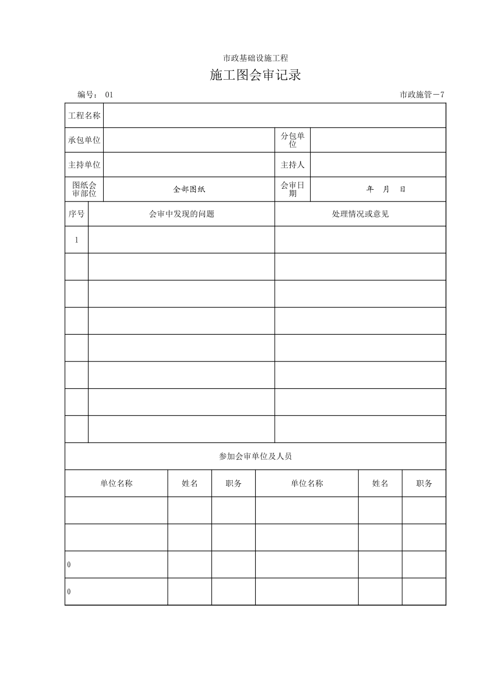 107 施工图会审记录.xls_第1页