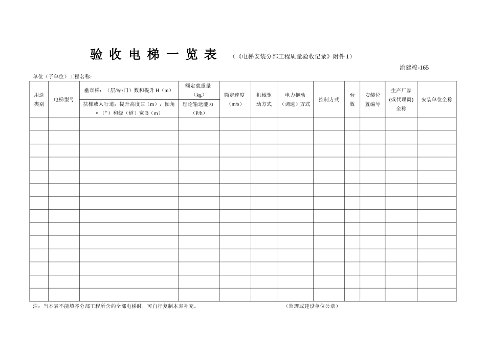 165 验收电梯一览表.doc_第1页