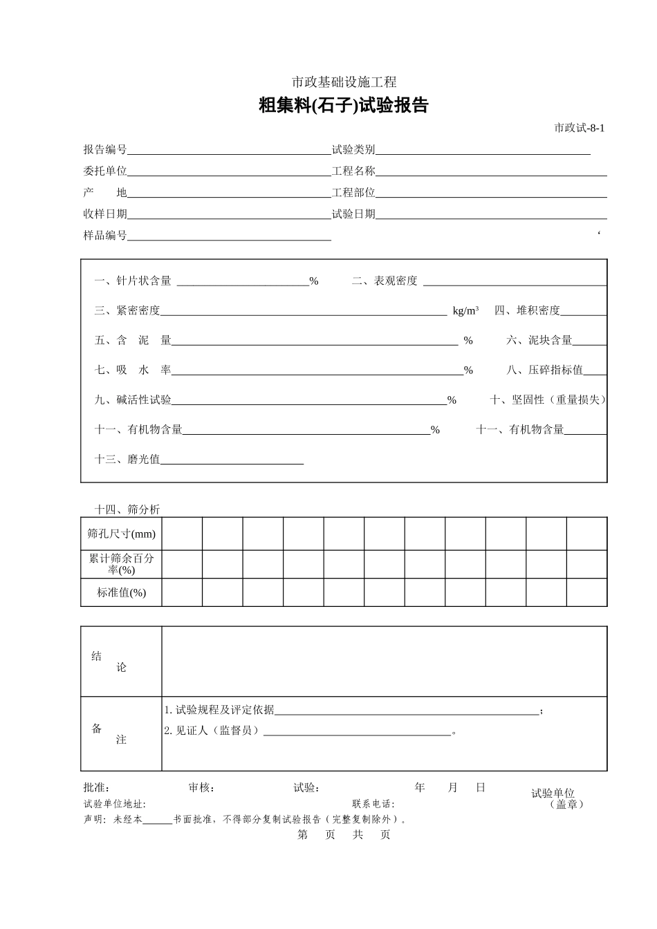 187粗集料(石子)试验报告.xls_第1页