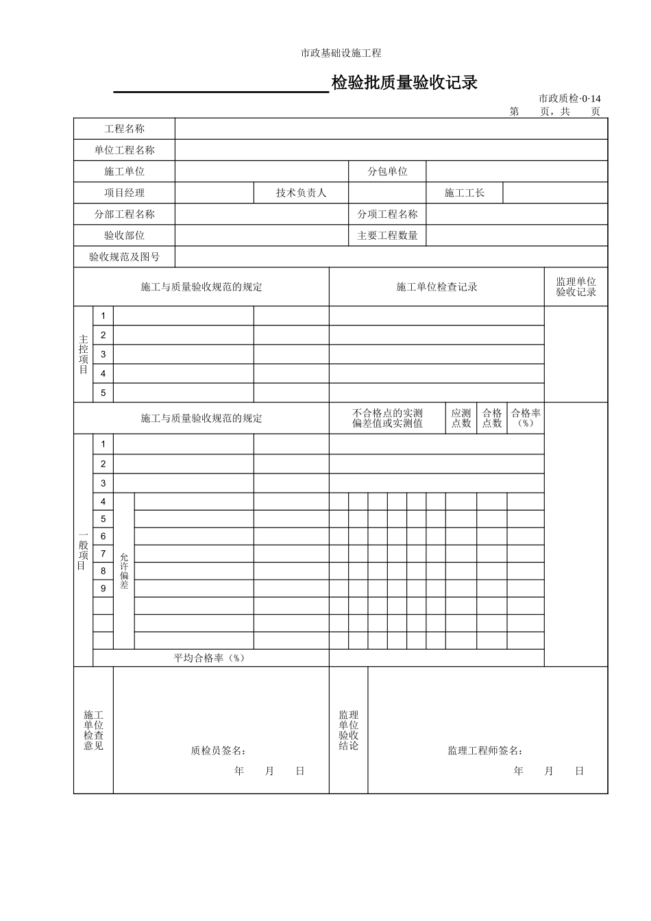 3014检验批质量验收记录.xls_第1页