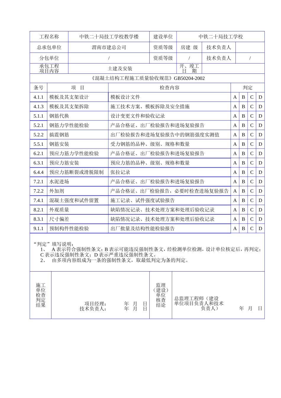 C 1003混凝土结构工程各规范强文检查记录表（一）.doc_第2页
