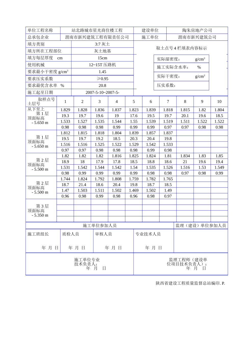 C 1102砂及砂石垫层地基分层回填现场试验记录.doc_第2页