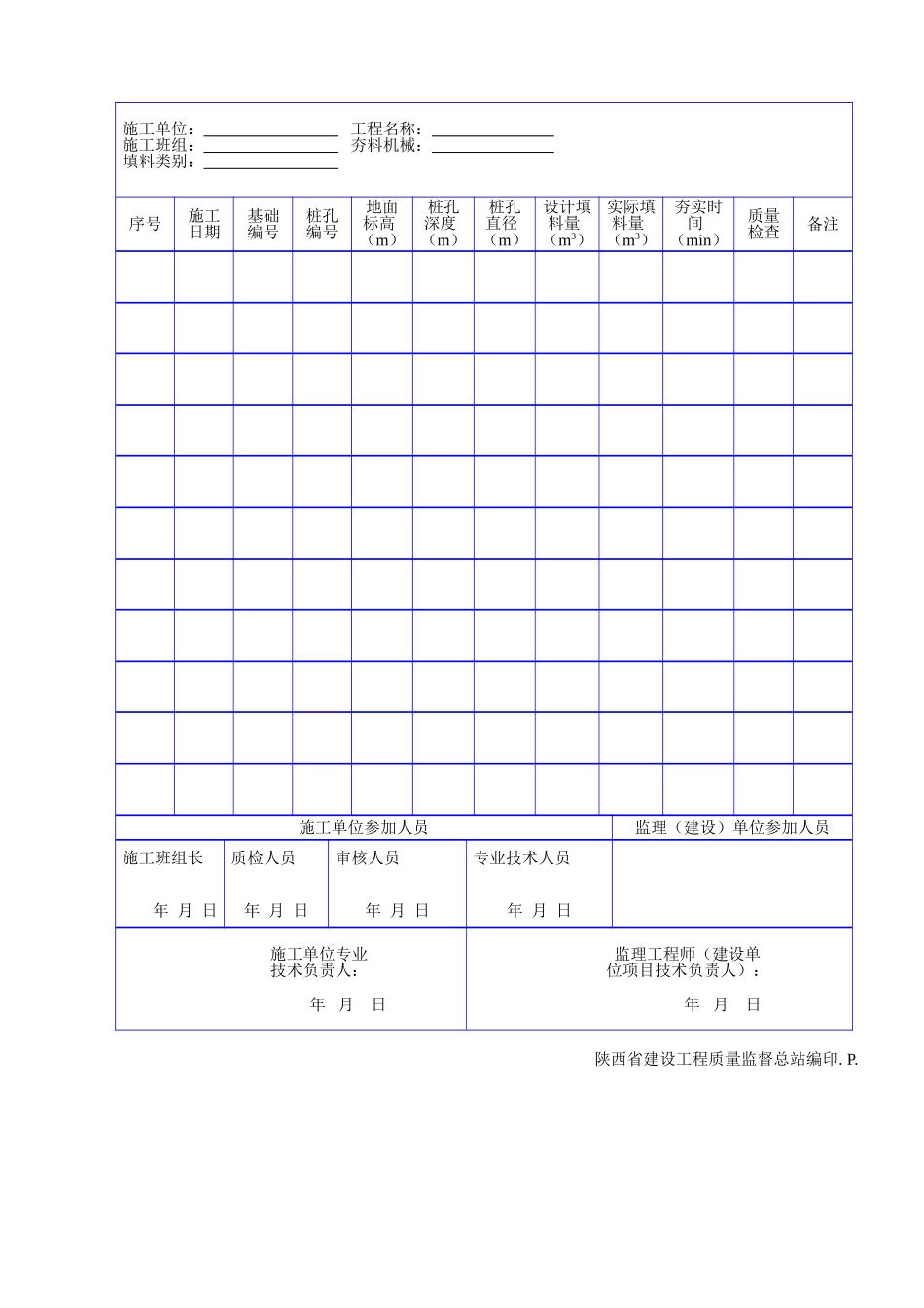 C 1112土和土挤密桩桩孔分填施工记录表.doc_第2页