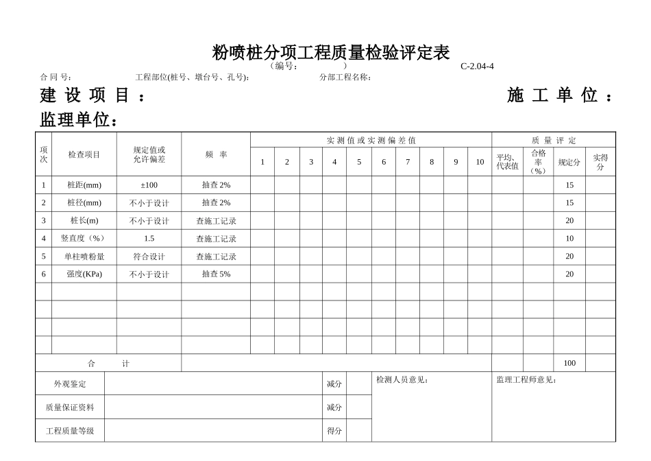 C-2.04-4 粉喷桩评定表.doc_第1页