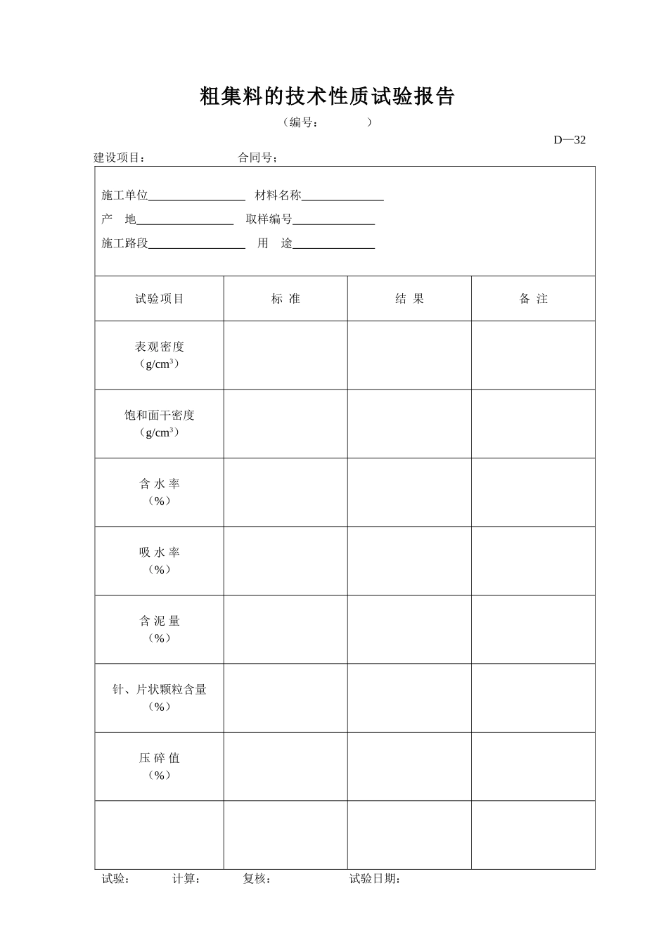 D-32粗集料的技术性质试验报告.doc_第1页
