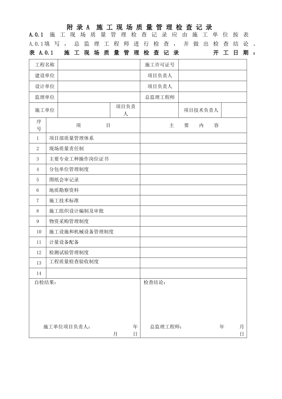 GB50300-2013全套建筑工程施工质量验收统一标准附表.doc_第1页