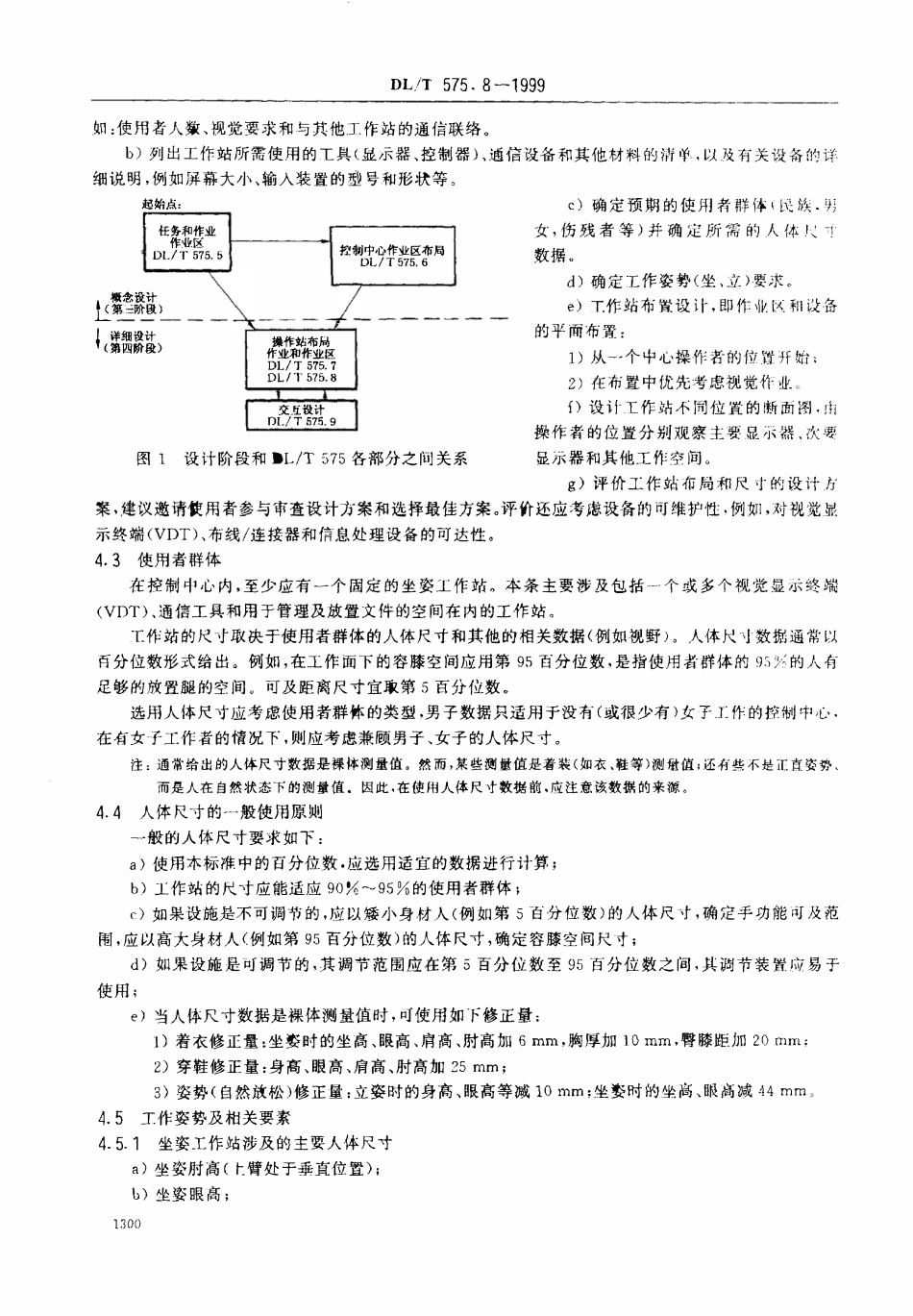 DLT 575.8-1999 控制中心人机工程设计导则 第8部分：工作站的布局和尺寸.pdf_第3页