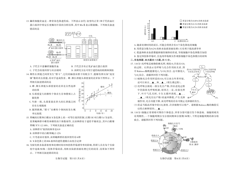 2024-2025学年高三备考核心模拟中期考试试题生物学_Print.pdf_第3页