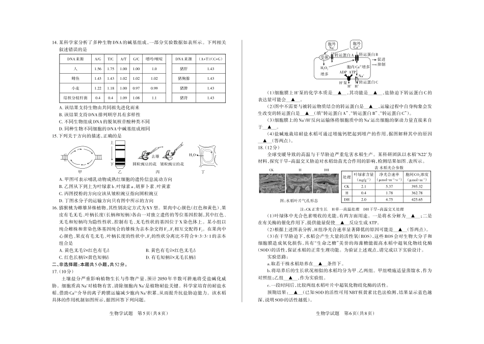 2025-2026学年高三备考核心模拟中期考试生物.pdf_第3页