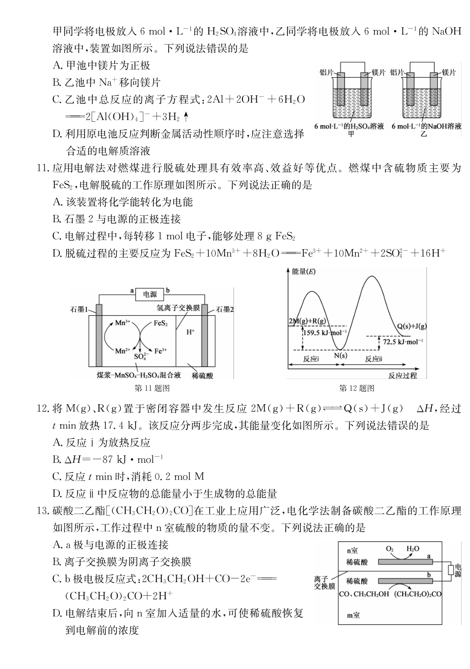 2027届高二年级TOP二十名校十月调研考试（B卷）（26-X-036B）化学(鲁科版).pdf_第3页