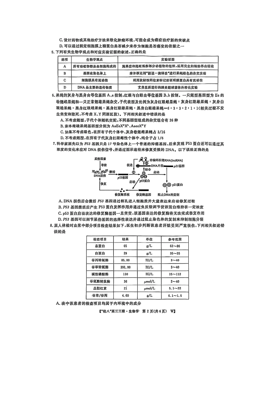 安徽省皖南八校2025届高三第三次大联考（4.8-4.9）生物试卷.pdf_第2页