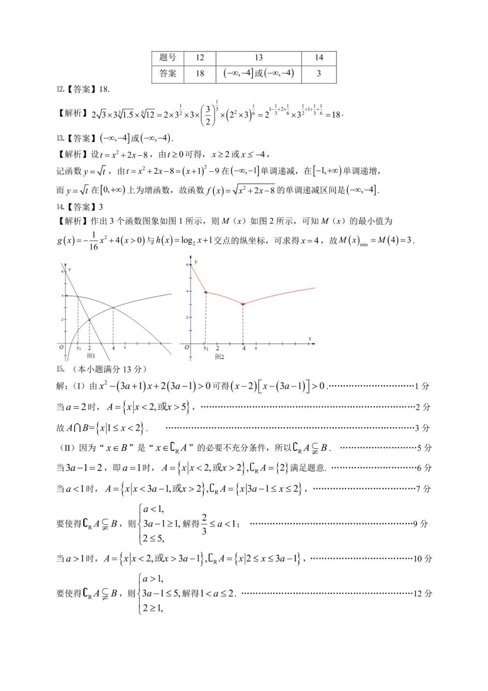 安徽师范大学附属中学2024-2025学年高一上学期2月月考数学答案.pdf_第3页