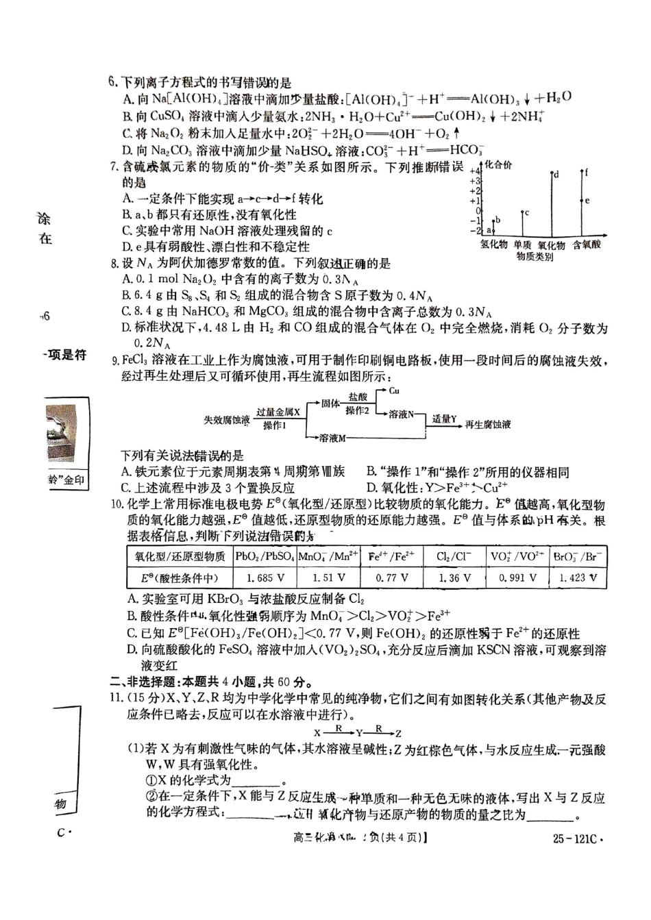 福建省金太阳2024-2025学年高三上学期半期考试(25-2C)化学试卷(含答案).pdf_第2页