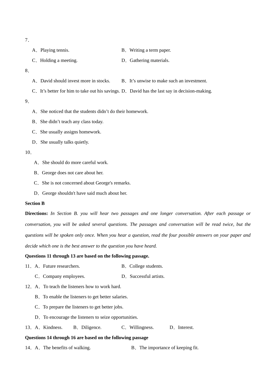 高二英语期中模拟卷（考试版）【测试范围：选择性必修一Units~4】（上海专用）.docx_第2页