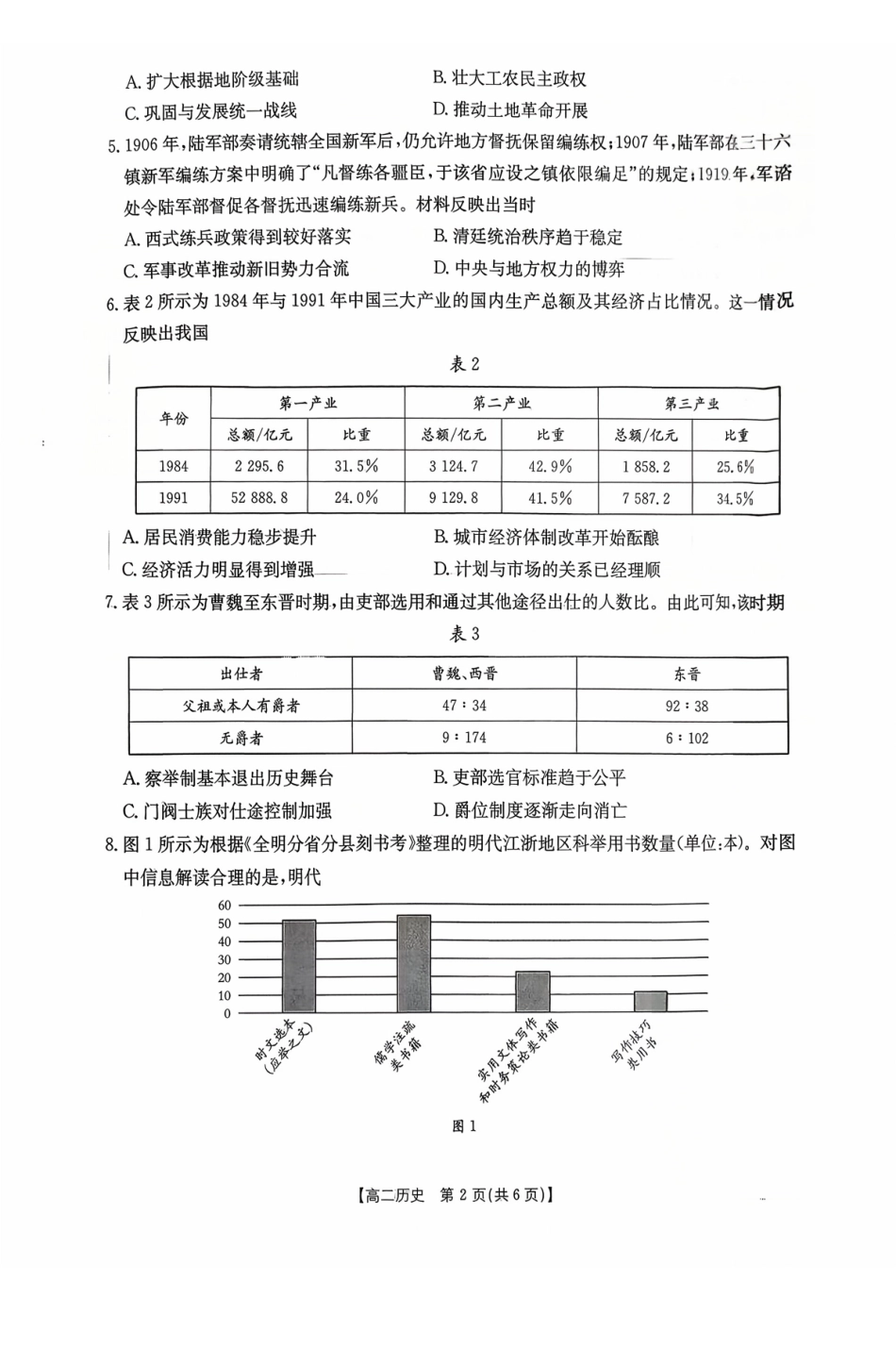 广东省2027届高二年级0月份联考（26-48B）历史.pdf_第2页