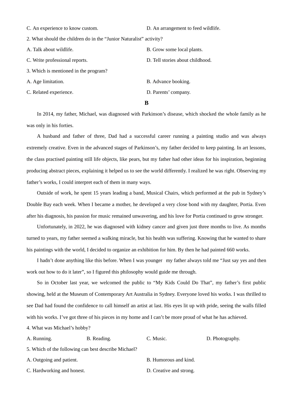 广东省湛江市2024-2025学年高二上学期月期中英语试题.docx_第2页