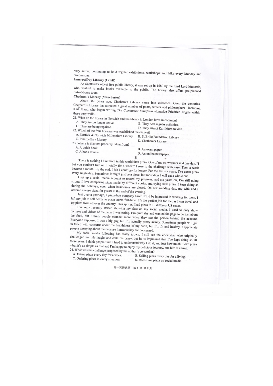 江苏省东台市2024-2025学年高一上学期期中英语试卷.pdf_第3页