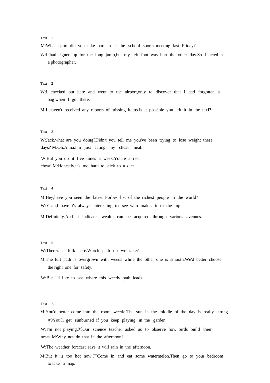 英语试题卷听力原文安徽省马鞍山二中2025届高三年级高考适应性考试（最后一卷）（5.29-5.30）.docx_第1页