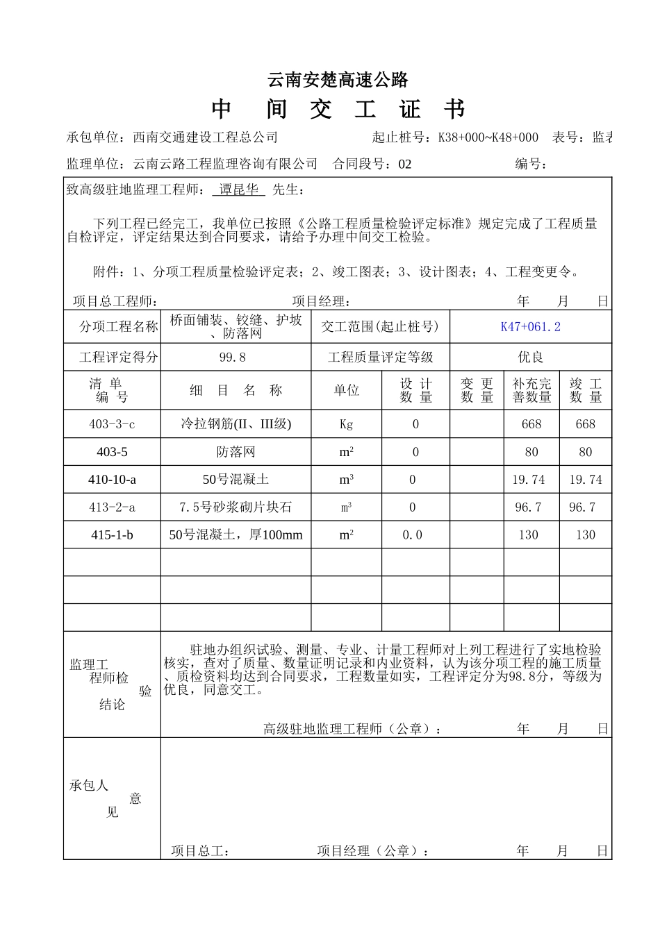 K47+061.2桥面铺装、铰缝、护坡、防落网.xls_第1页