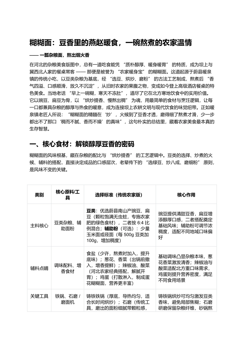 糊糊面：豆香里的燕赵暖食，一碗熬煮的农家温情.docx_第1页