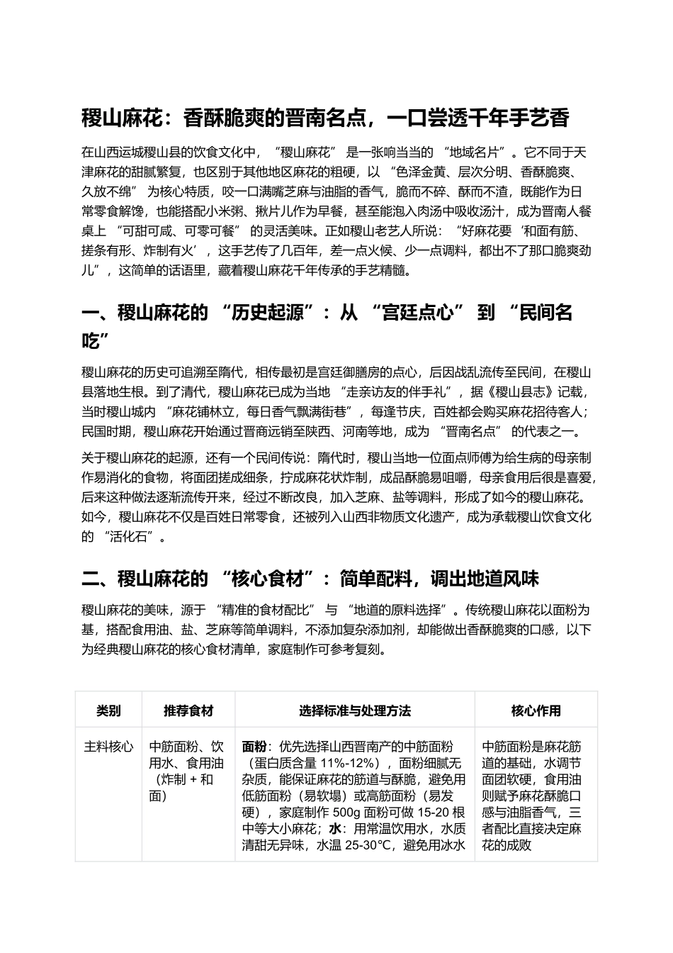 稷山麻花：香酥脆爽的晋南名点，一口尝透千年手艺香.docx_第1页