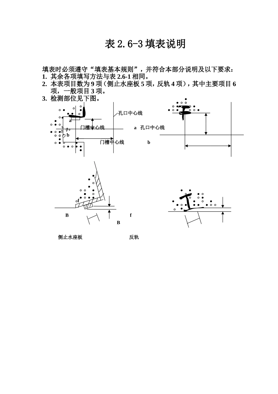 表2.6-3 平面闸门侧止水座板、反轨安装质量评定表填表说明.doc_第1页