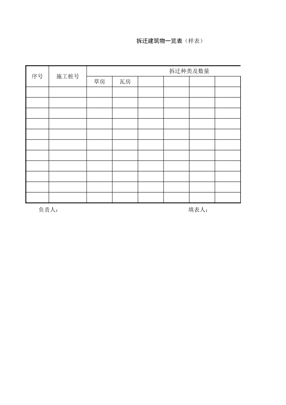 拆迁建筑物一览表.xls_第1页