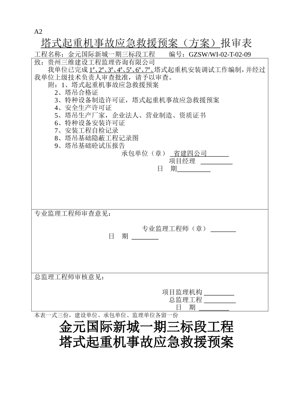 程塔吊起重机事故应急措施.doc_第1页
