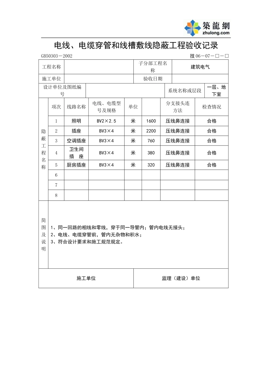 电线、电缆穿管和线槽敷线隐线隐蔽工程.doc_第1页
