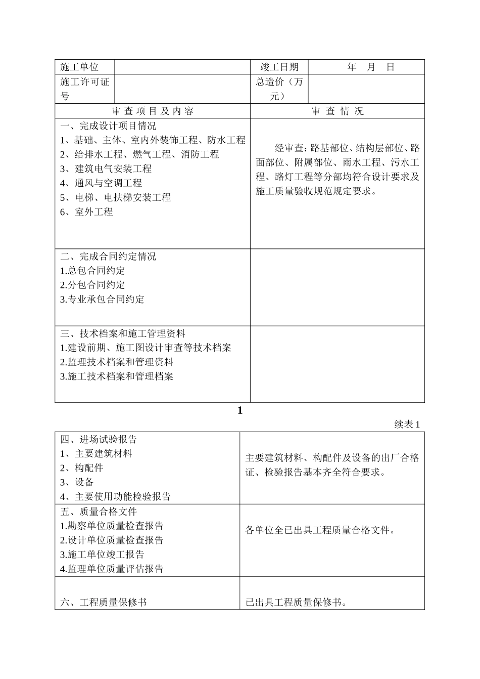 房屋建筑工程竣工验收报告.doc_第3页
