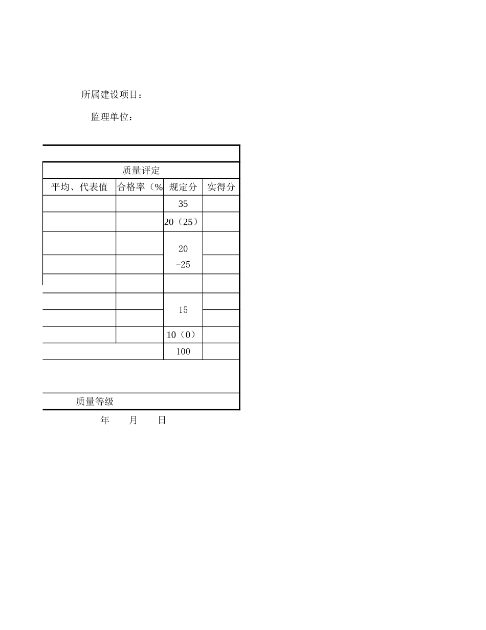分项工程质量检验评定（样表）桥面铺装.xls_第2页
