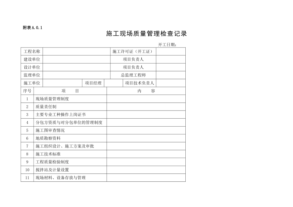 福建省建筑内业资料表格 (1).doc_第1页