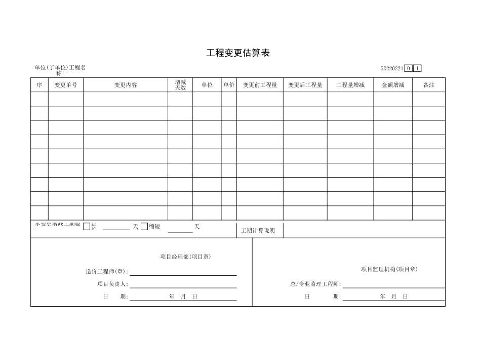 工程变更估算表GD220221.xls_第1页
