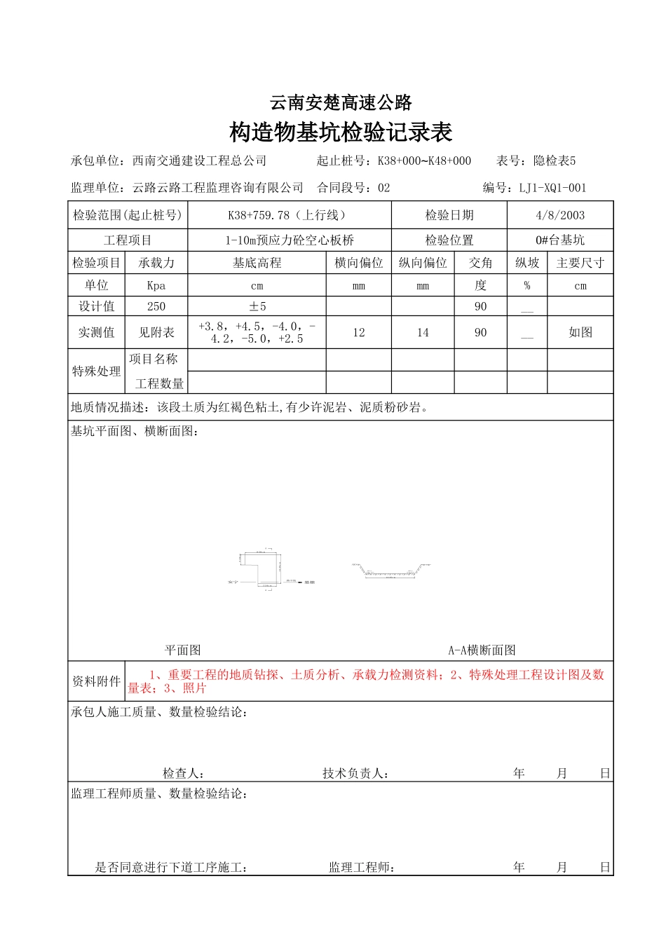 构造物基坑检验记录表.xls_第2页